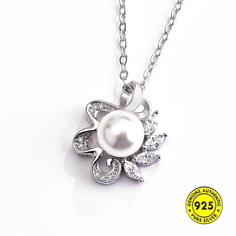 Kalung Mutiara Natural Bahan 925 Silver