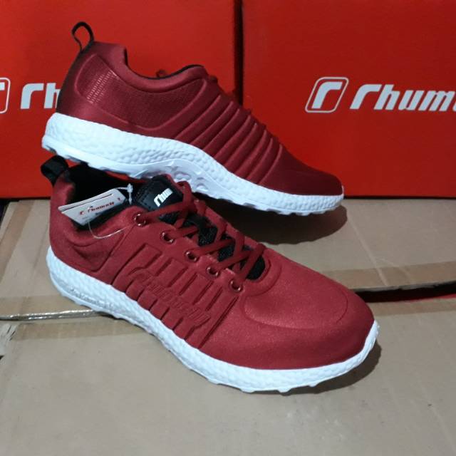 Sepatu kets merah marun merk RHUMELL original art richer