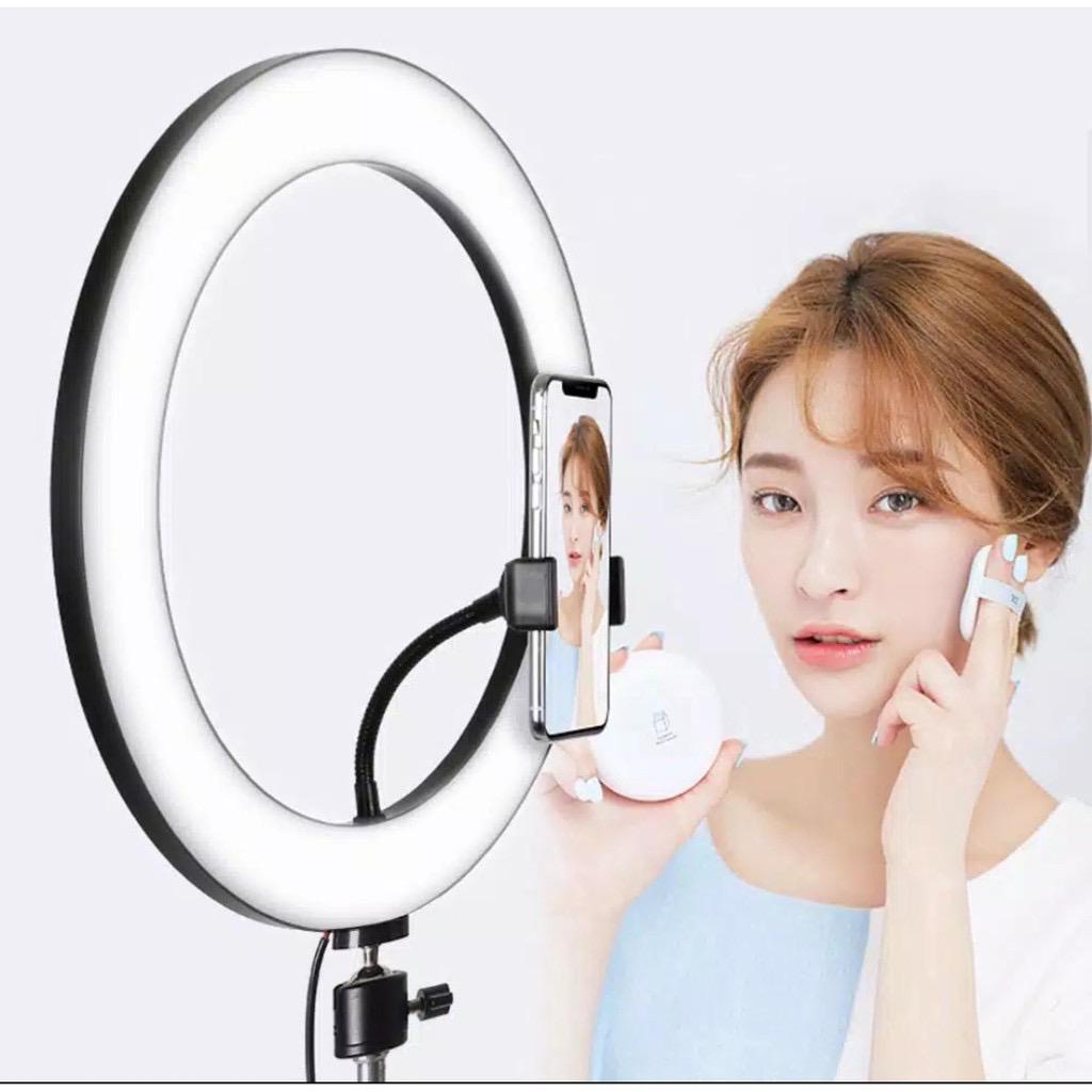 Paket Ringlight 33CM + Tripod Multi 2.1m Ringlight Led Lampu Make Up Vlog Lampu Live Ring Light GROSIR UNIK