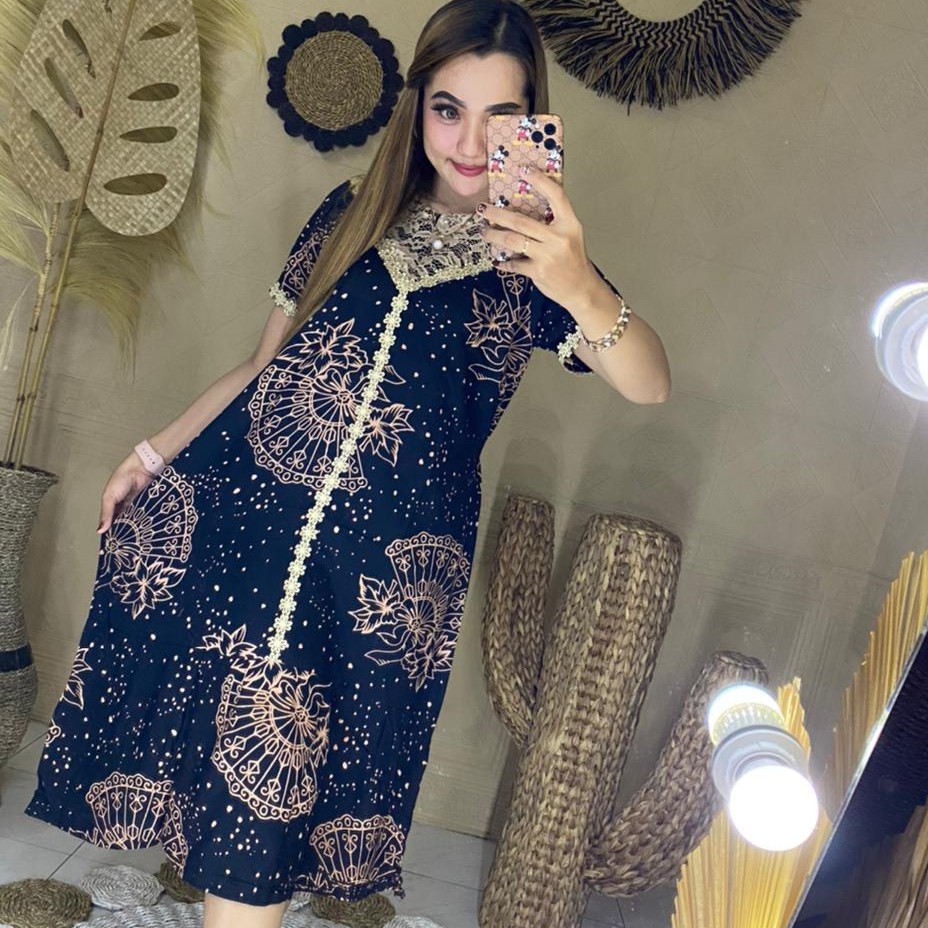 DASTER ARAB RENDA  MOTIF KIPAS BAHAN RAYON ADEM