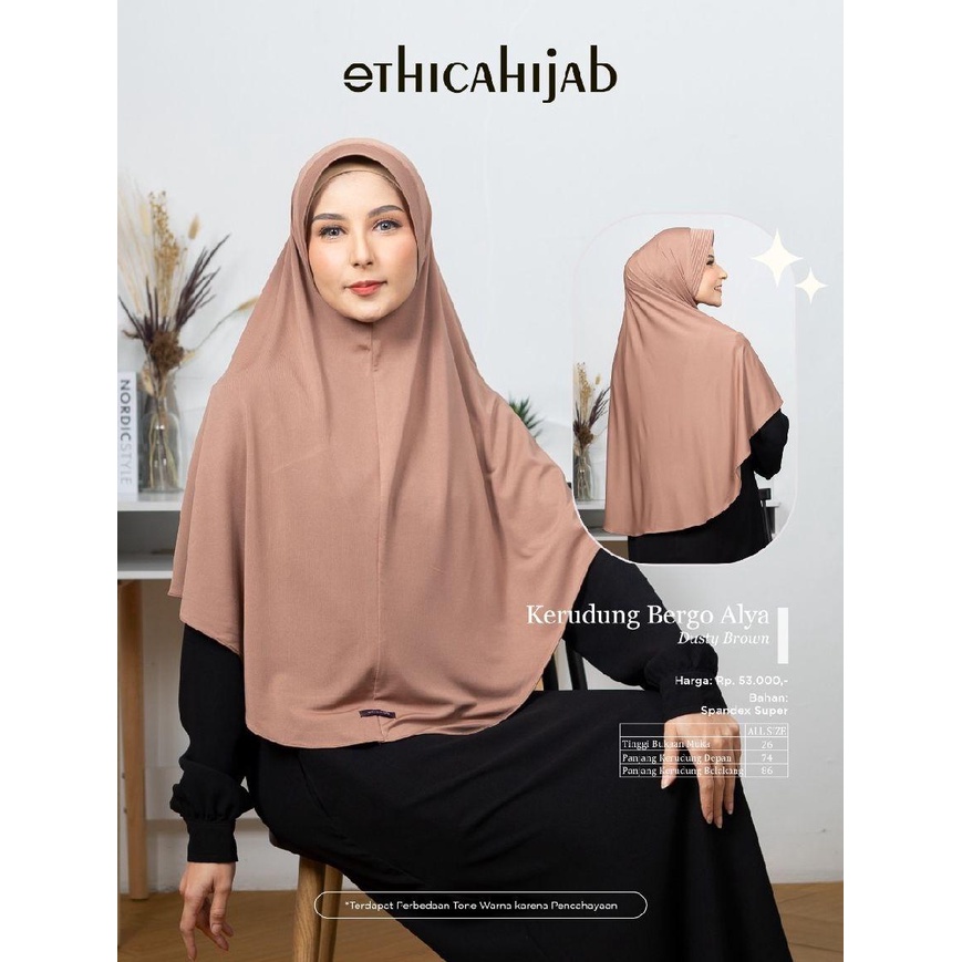 Cod Busana Muslim Bergo Ethica  Kerudung Bergo Alya Termurah Best Seller