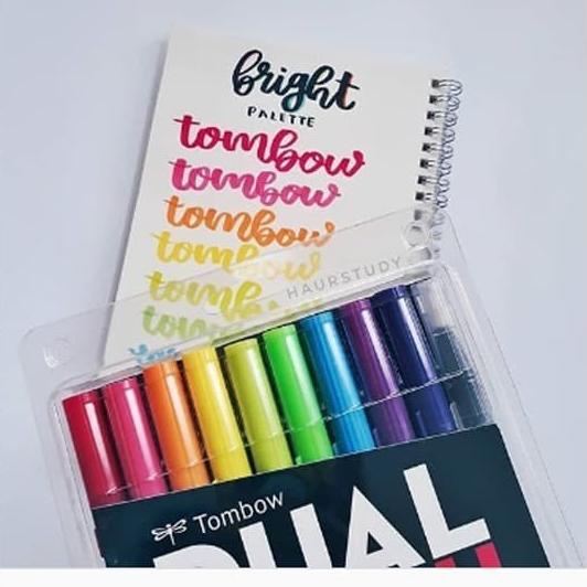 

(BISA COD) Dual Brush Pen Tombow Bright Pallete isi 10pc TERLENGKAP Kode 1092