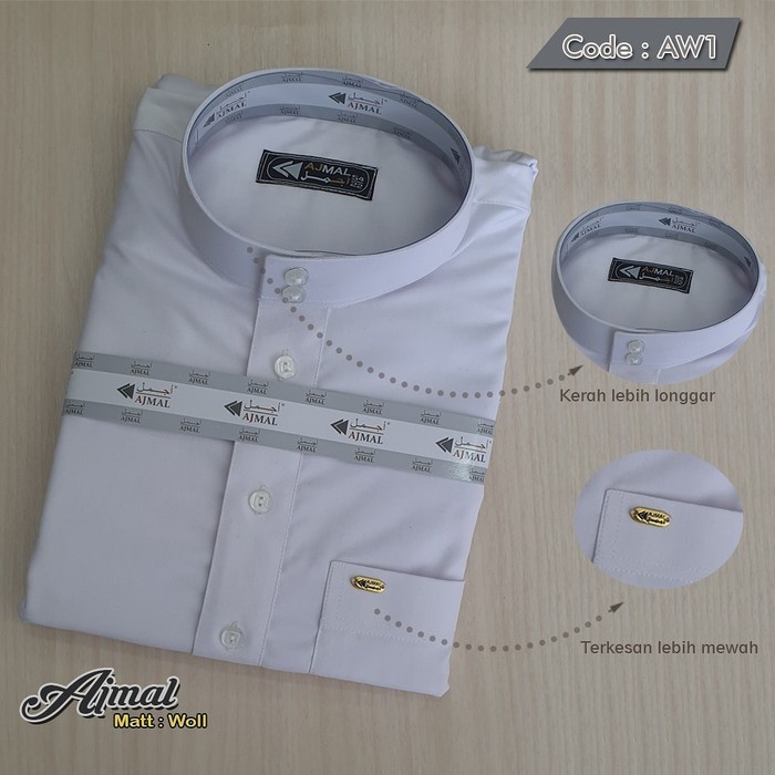 Jubah wol putih ajmal wol putih