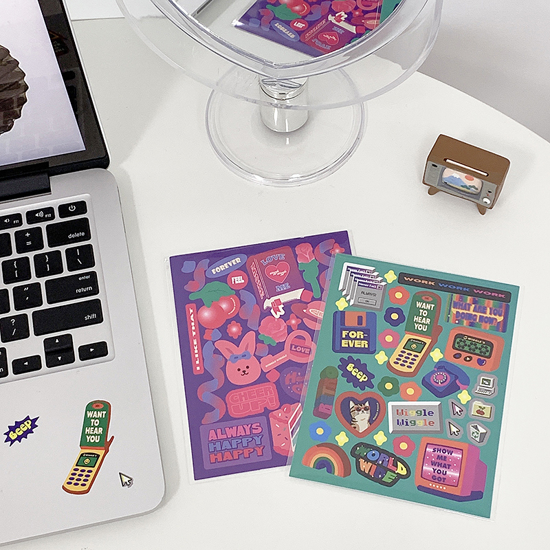 Winzige Korean Stickers Vintage Sticker Journal Scrapbook Phonecae Decor-7