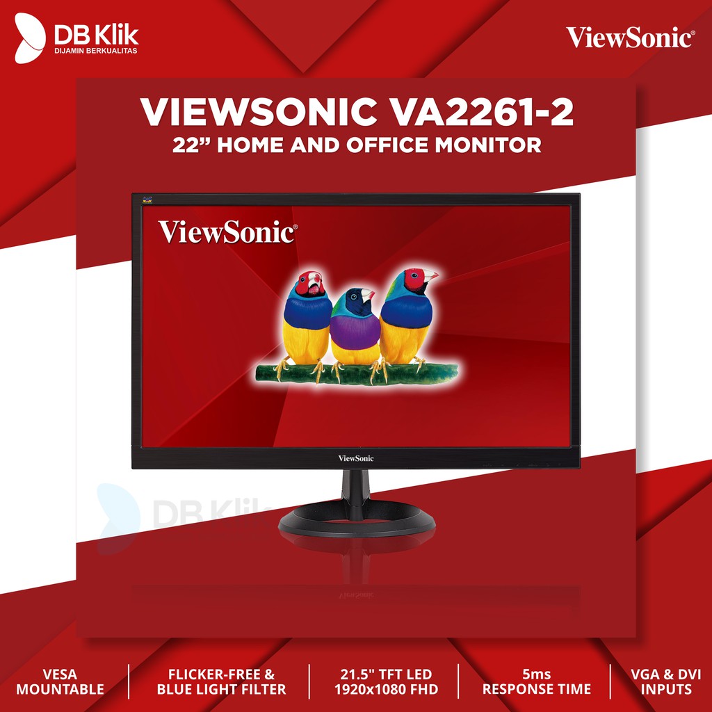 Monitor Led Viewsonic VA2261-2 1920x1080 VGA DVI | Full HD 22 Inch