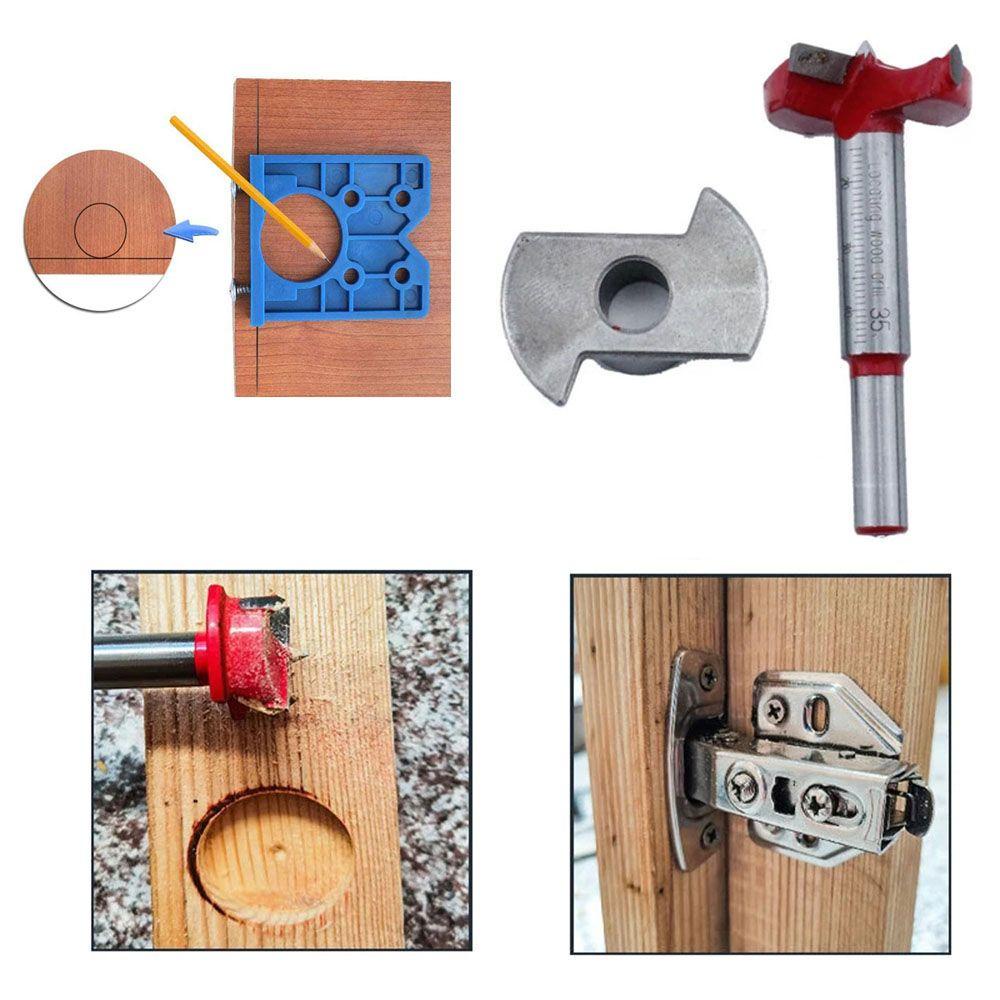 Populer Hinge Drilling Jig Mounting Fitting Guide Pintu Lemari Aksesoris Hinge Hole Drilling