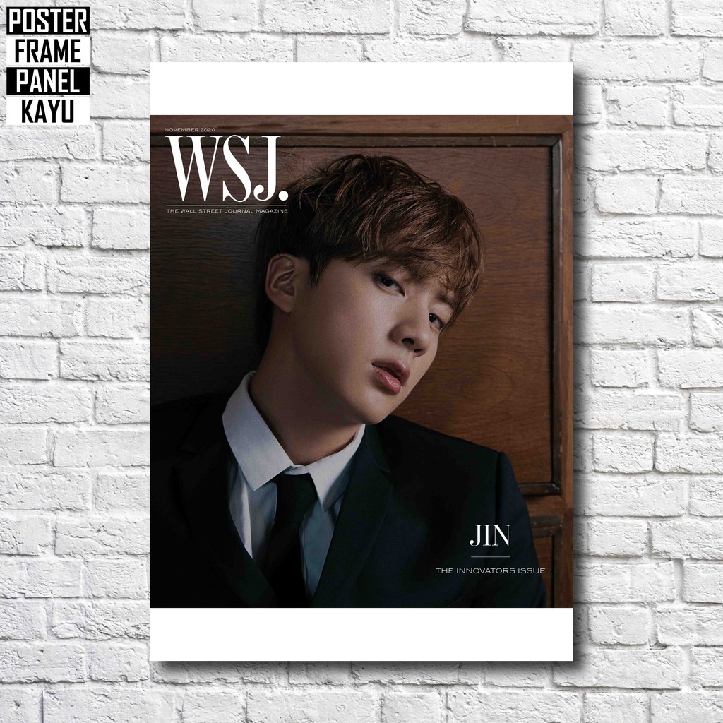 Poster BTS Jin WSJ Magazine Frame Kayu Solid A4 JIN095