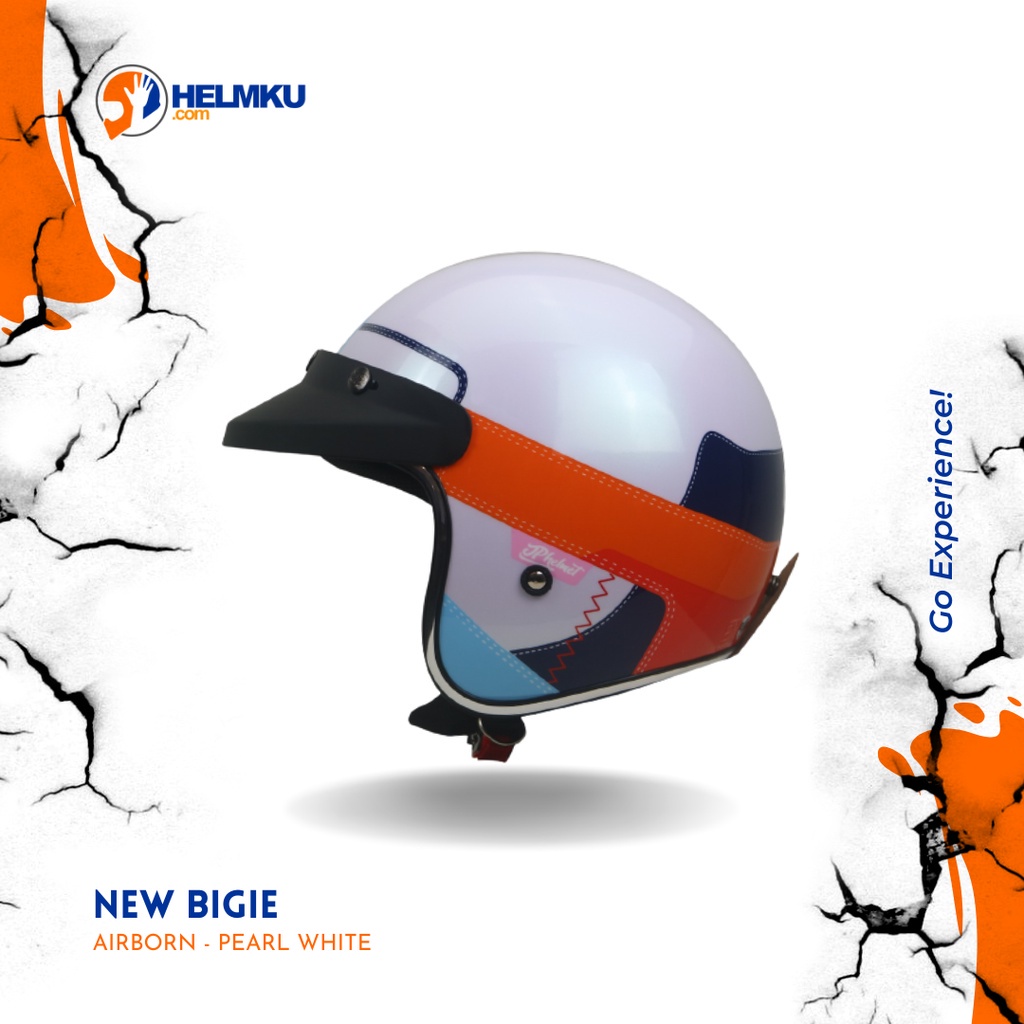 Helm JP RETRO NEW BIGIE -AIRBOR - (GratisVisor) - Helm Bogo - Helm Half Face - Helm Classic - Helm K
