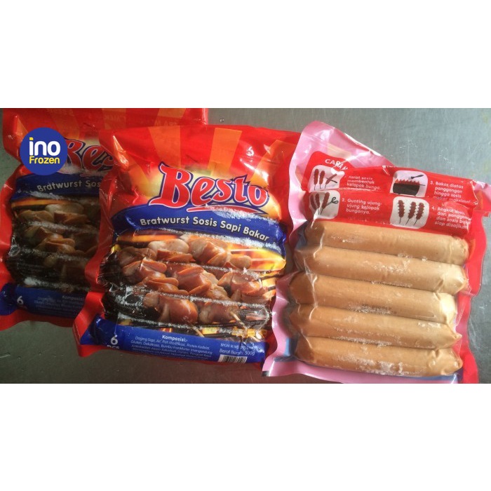 

Besto bratwurst sosis sapi bakar original 500 gr