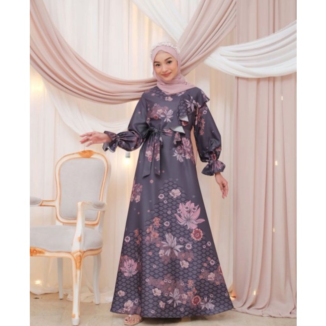 READY - TERATAI DRESS By Vanilla - GREY