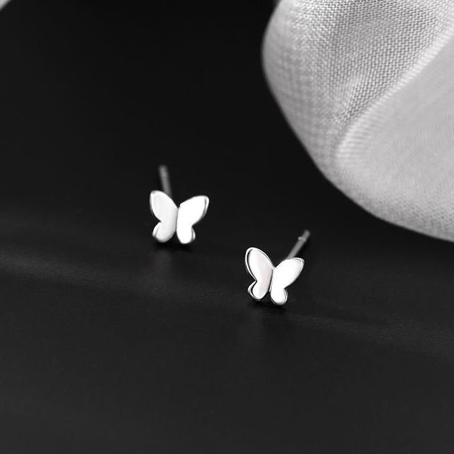 Anting Stud 925 Silver Bentuk Kupu-Kupu Untuk Wanita