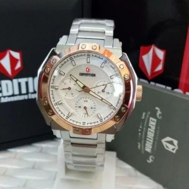 Jam Tangan Expedition 6385 E6385 Ladies Stainless Steel Original