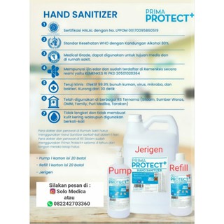 Jual Hand Pump Sanitizer Prima Protect+ 500mL Indonesia|Shopee Indonesia