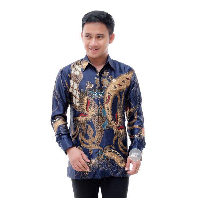 Kemeja Batik Semi Sutra Silky Premium Super Berfuring Batik Pekalongan Halus M L Xl Xxl