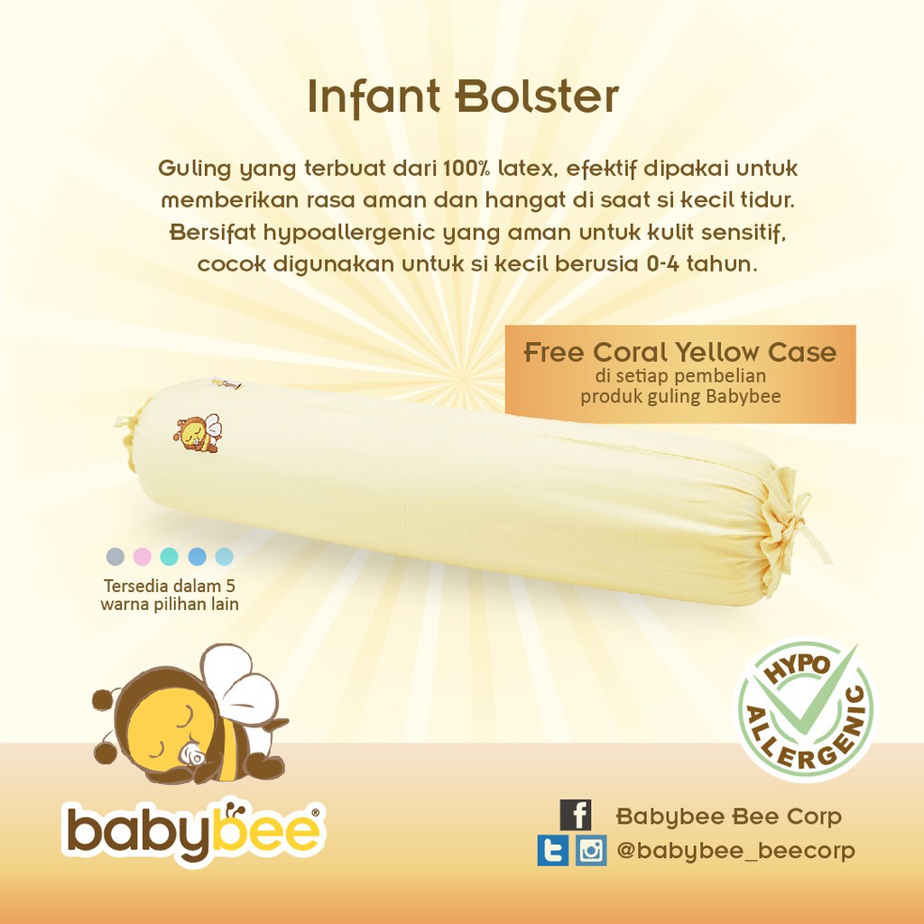 Babybee Latex Infant Bolster with Case