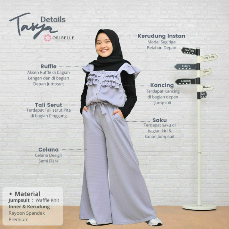 JUMPSUIT TASYA ORIBELLE || SET HIJAB &amp; INNER