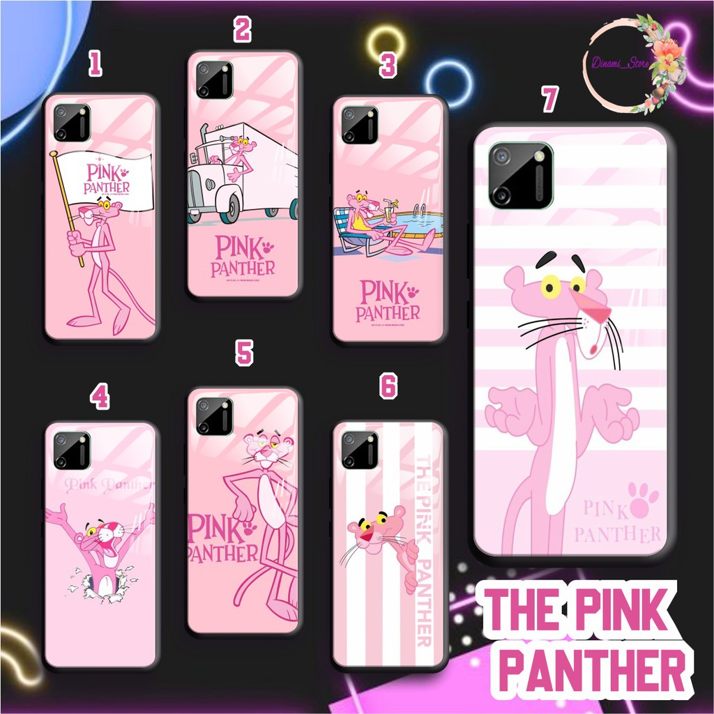 Back case glass the pink panther Realme C1 C2 C3 U1 2 2 Pro 3 Pro 5 5i 5s Pro 6 Pro X Xt C11 DST1657