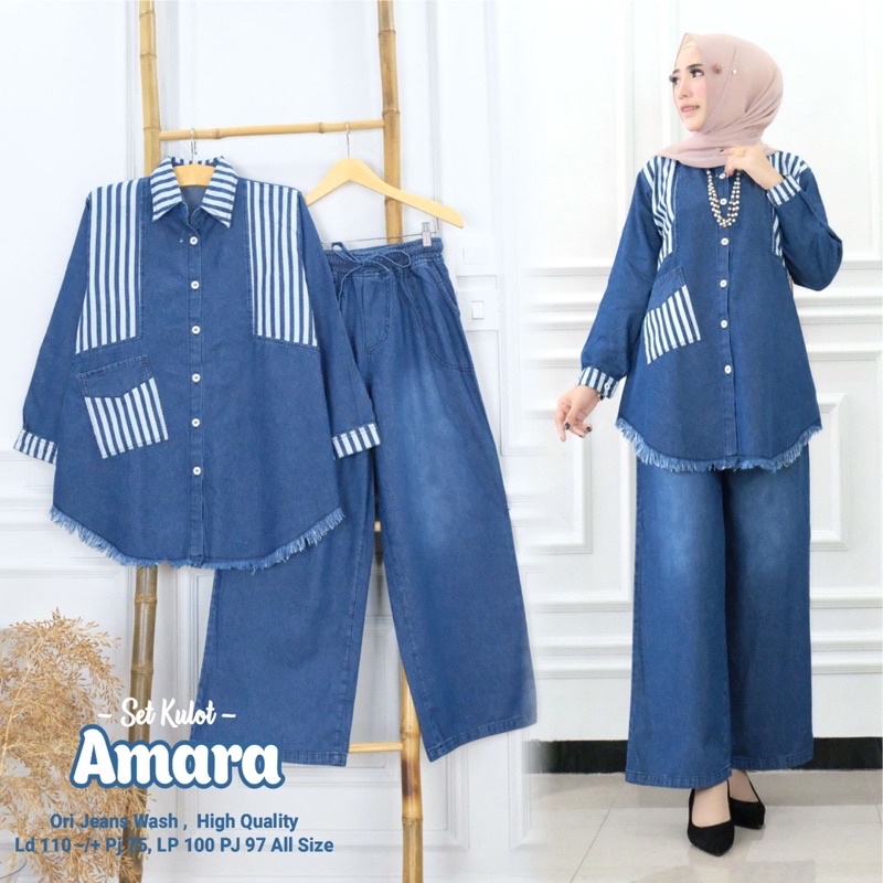 Setelan Jeans wanita • Celana jeans wanita jumbo • Setelan wanita simple • Set jumbo wanita