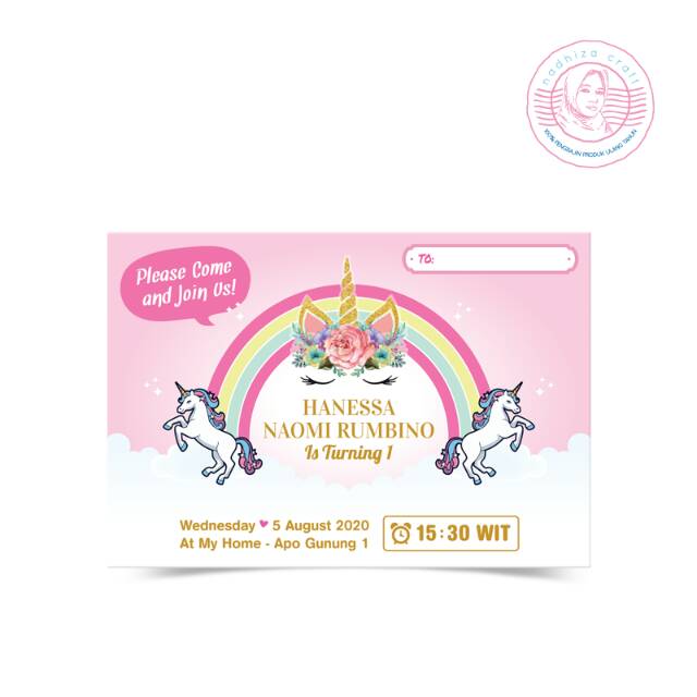 UNDANGAN ULANG TAHUN UNICORN