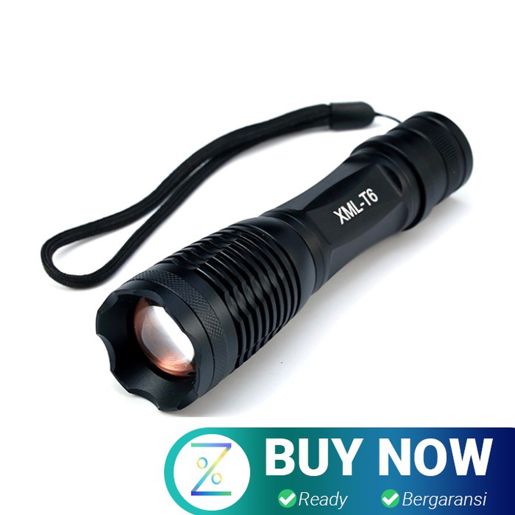 TaffLED Senter LED Tactical Cree XM-L T6 8000 Lumens - F18 - Black