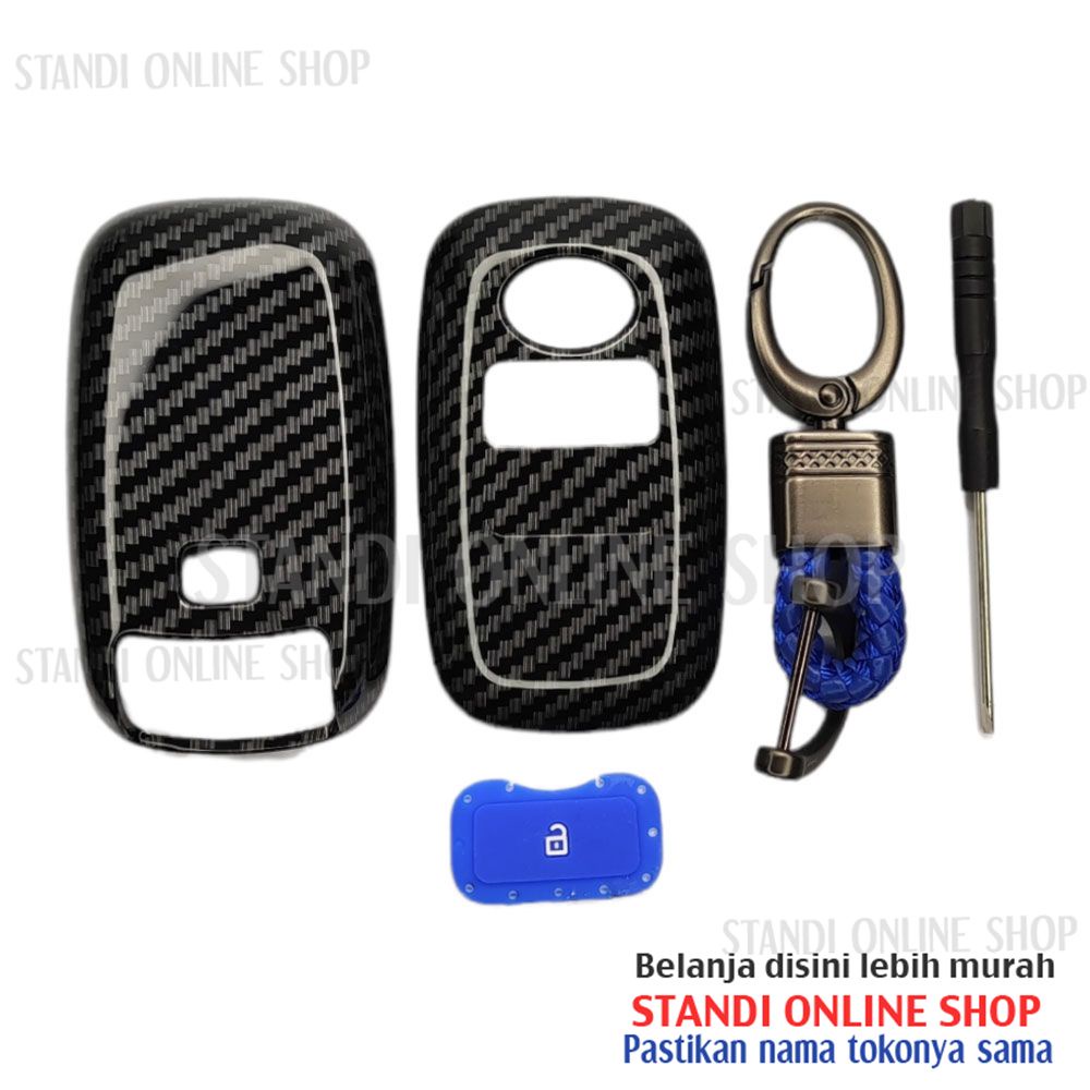 Cover Smartkey Sarung Kunci Carbon Case Toyota Agya Avanza Raize Veloz