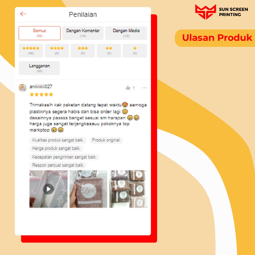 Sablon Plastik Murah Opp 16x20