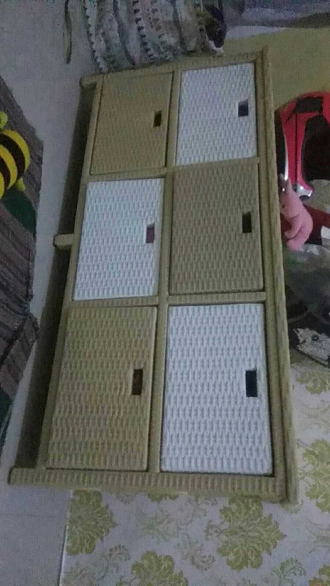 Lemari / Laci Rotan Sintetis Isi 6 Model Samping