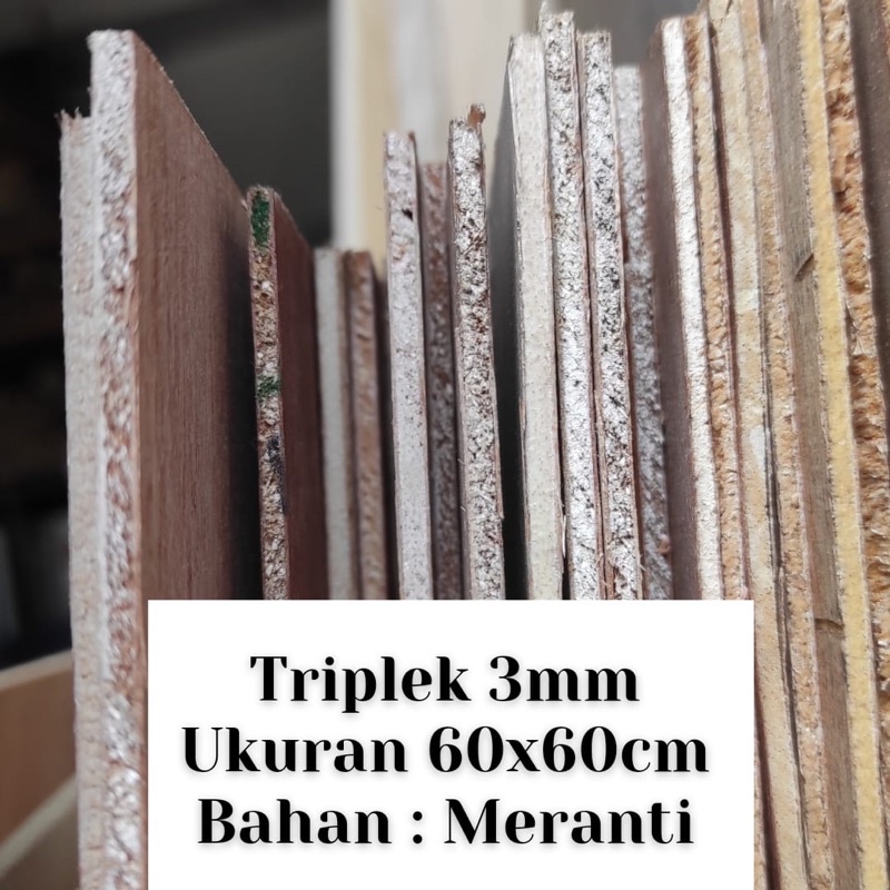 triplek ukuran 60x60 tebal 3mm meranti