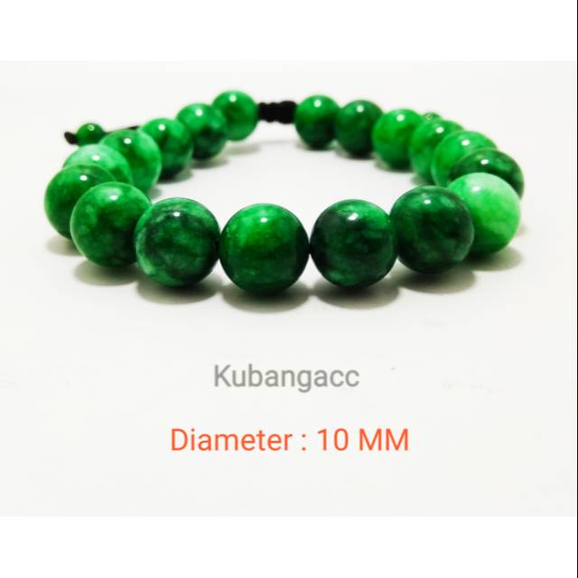 Gelang. Gelang Batu Giok China Dim 10 MM Gelang Batu alam Gelang Batu Natural Gelang pria wanita