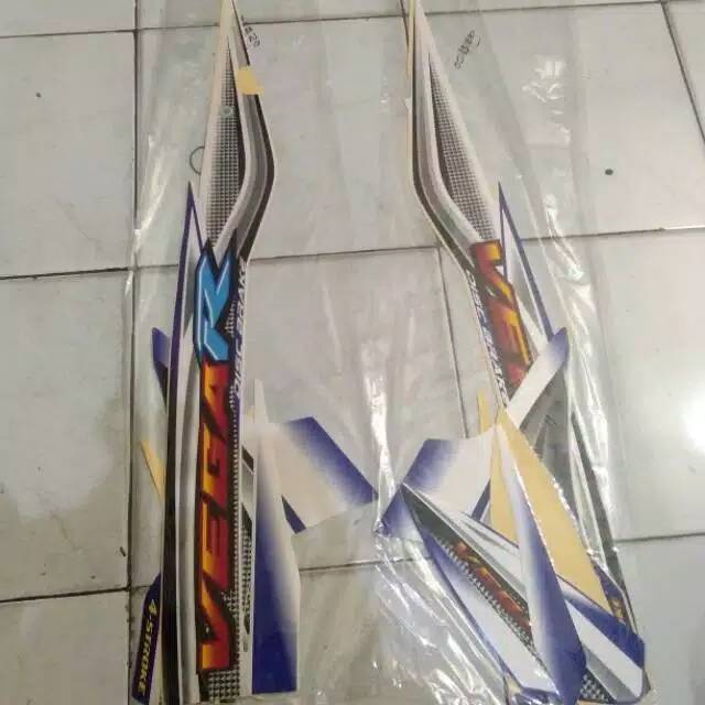Striping sticker standar ori VEGA R tahun 2005 warna biru putih