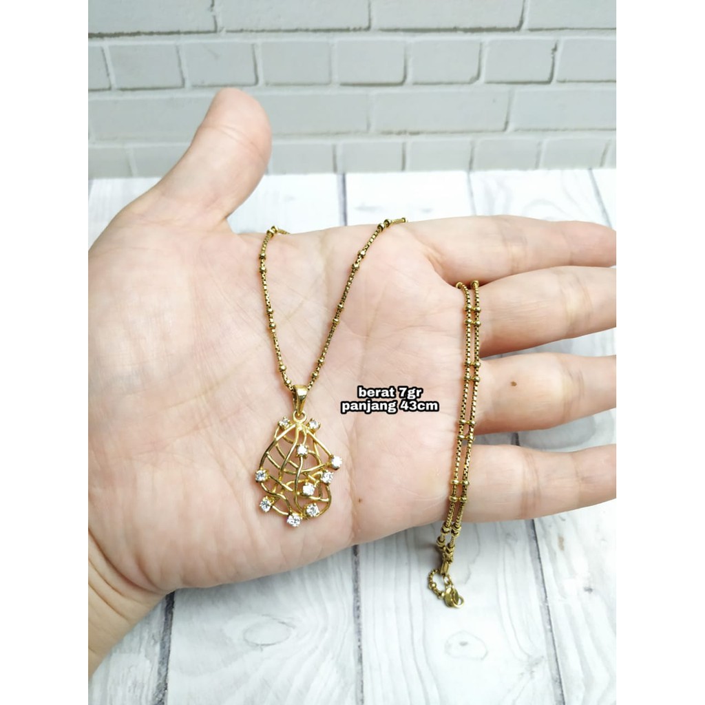 KALUNG JEDAR LIONTIN CARANG MATA ZIRCON PERAK ASLI S925 KODE CF069