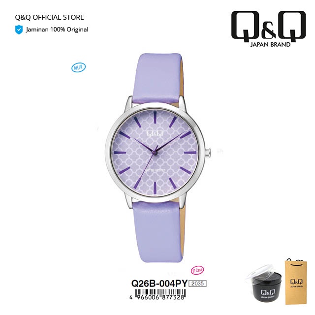Q&Q QnQ QQ Original Jam Tangan Wanita Casual Analog Kulit - Q26 Q26B Tahan Air 3 BAR-0