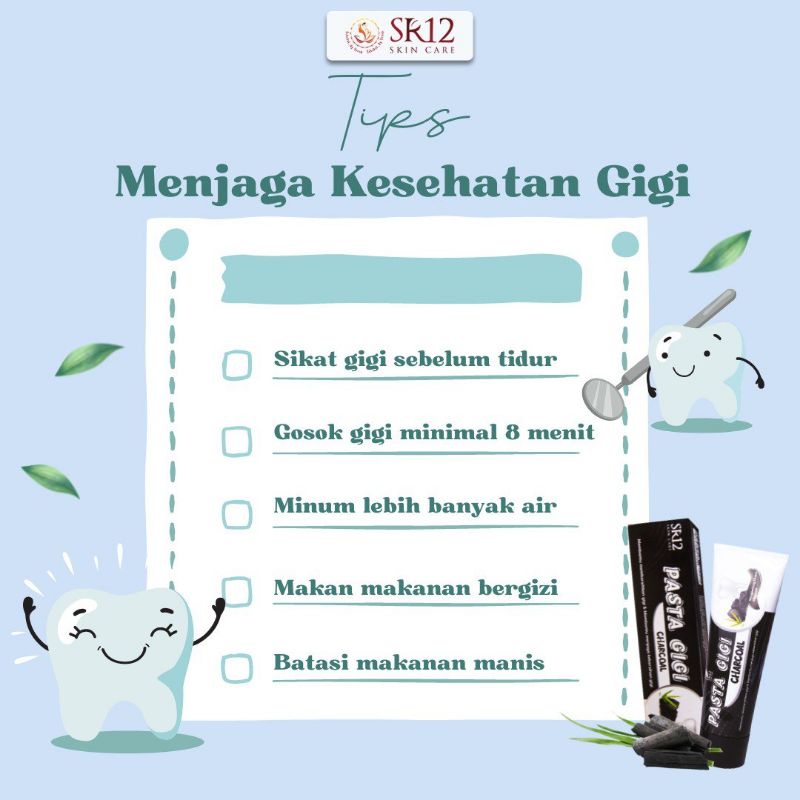 Pasta Gigi Charcoal SR12 - Pemutih Gigi Permanen - Pembersihan Karang Gigi &amp; Plak