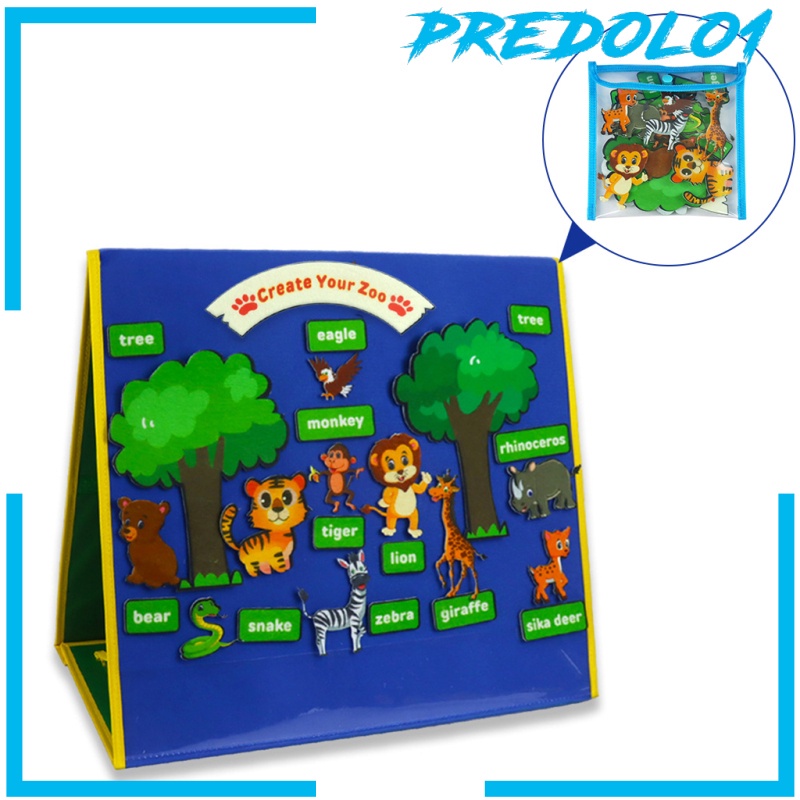 [PREDOLO1] Felt Puzzle Forest Zoo Learning Montessori Imagination Toy