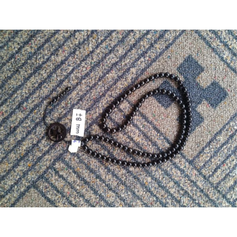 tasbih kokka bulat hitam bulan bintang ± 8 mm ( 8mm ) 99 butir ( kauka kaukah pukah pukaha kuka )