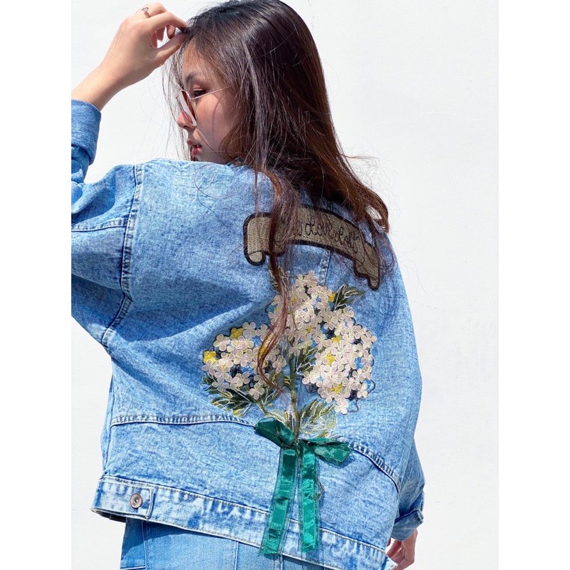 Venya Flower Oversize Jacket Jeans