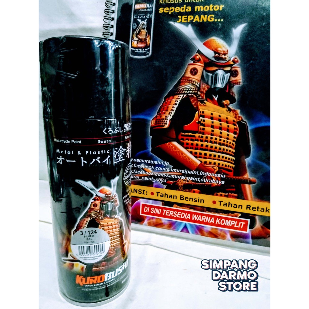 Pilox Pylox Samurai Silver 124 Silfer Cat Mobil Motor Tahan Bensin Samurey Paint Pilok