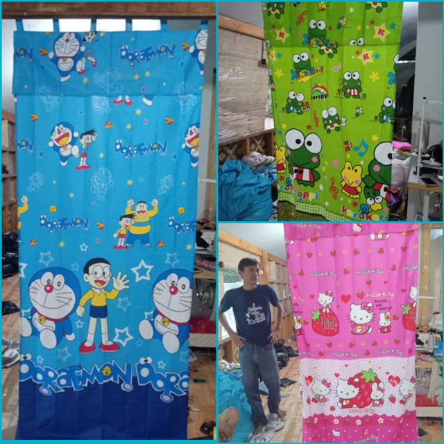 Gorden jendela pintu karakter doraemon keropi hello kitty Gorden jendela pintu karakter doraemon keropi hello kitty