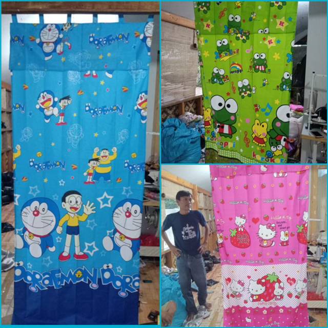  Gorden  jendela  pintu karakter doraemon  keropi hello kitty 