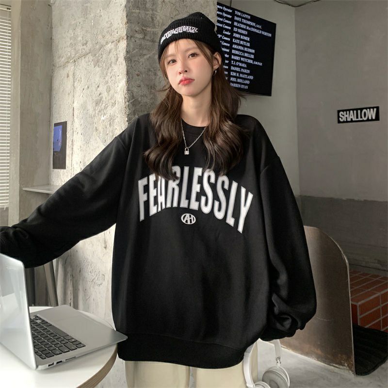 (S - 6XL) Sweater Oversize Jumbo FEARLESSLY Korean Style Unisex Jaket Fleece S M L XL 2XL 3XL 4XL XXXXXL