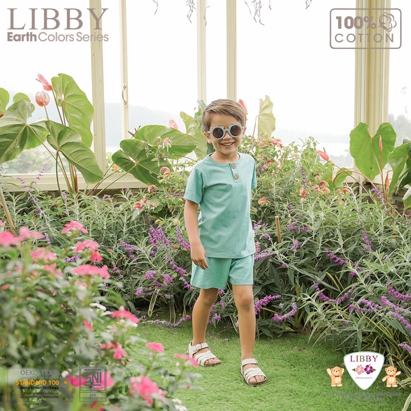 LIBBY FAVE SET - LIBBY EARTH COLORS SERIES SETELAN PENDEK - Libby baju bayi/setelan piyama anak