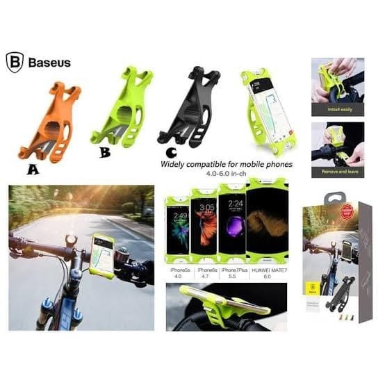 BASEUS ORIGINAL Miracle Bicycle Phone Holder HP Sepeda Motor Bike Cycle Bracket Mount Mounts Gantung