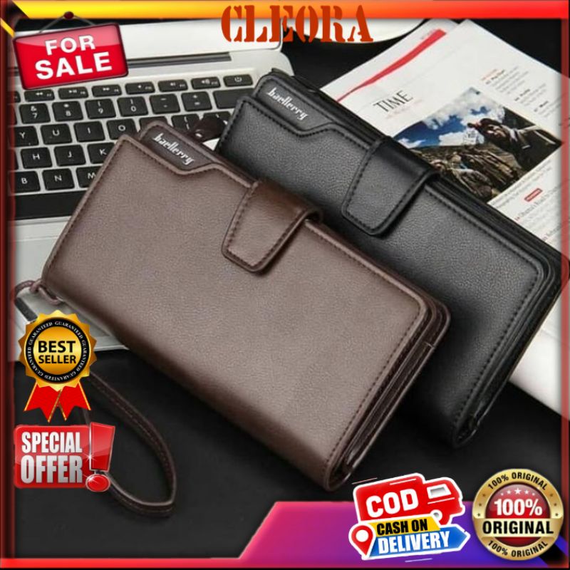 Dompet Pria Wanita Original BAELLERRY Panjang Bahan Kulit PU Leather Premium Premium Kekinian Import