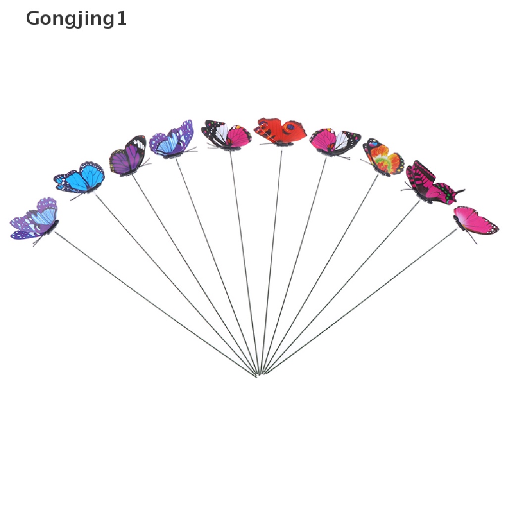Gongjing1 10pcs / Set Pot Bunga Bentuk Kupu-Kupu Multiwarna Untuk Dekorasi Taman / Outdoor