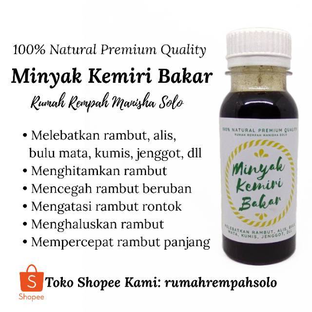 PREMIUM QUALITY Minyak Kemiri Bakar Candlenut Oil 100% Original 100ml Rumah Rempah Manisha Solo