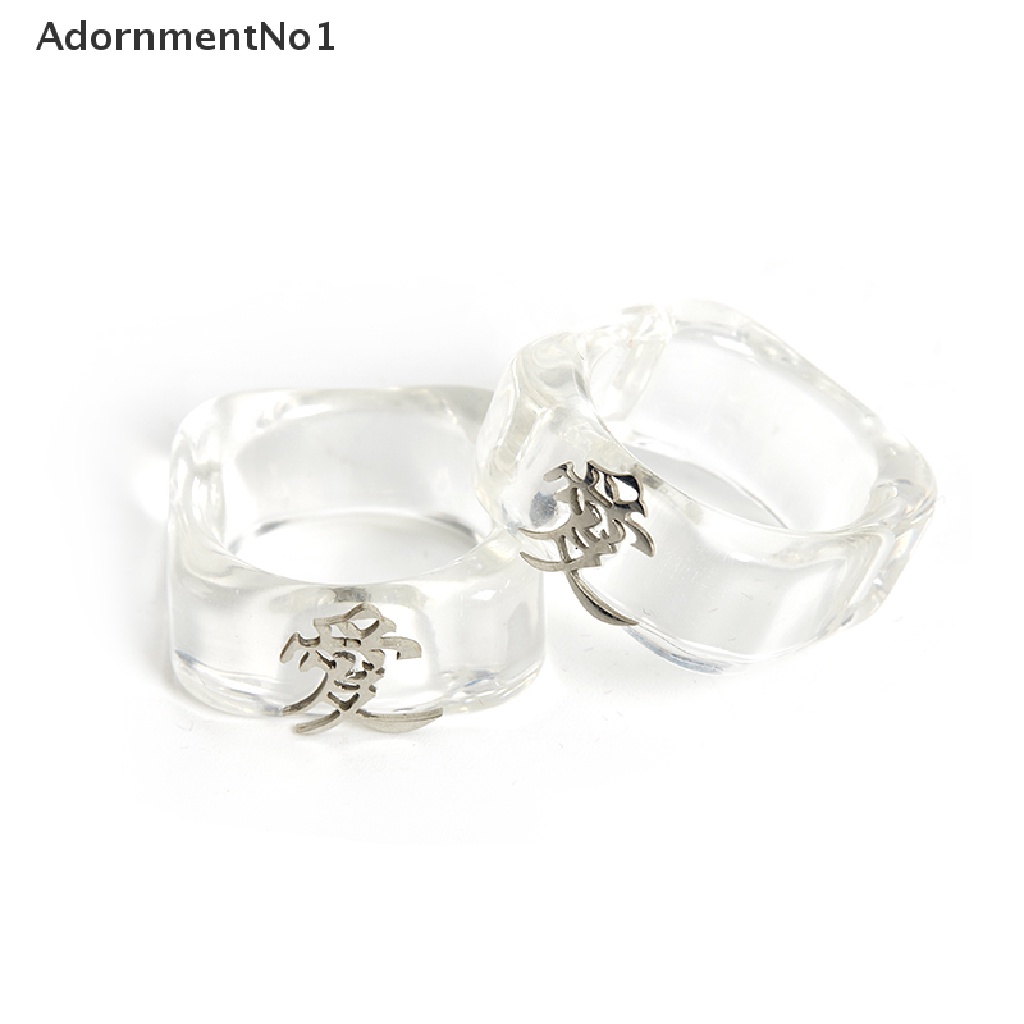 [AdornmentNo1] Korea Love Resin Transparent Ring Women Vintage Friendship Gifts Party Punk Ring [new]