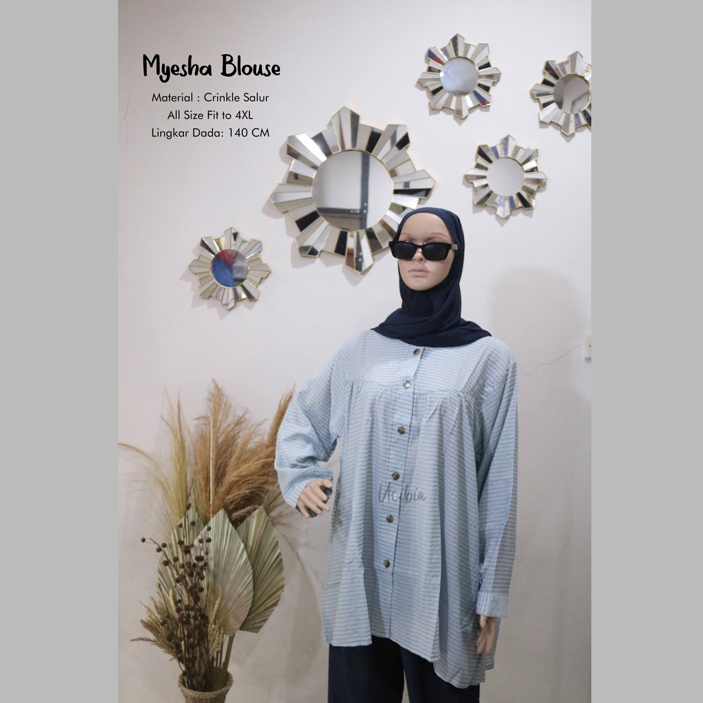 Tunik salur jumbo bahan crinkle salur busui frendly Ukuran L XL XXL XXXL XXXXL LD 140CM / tunik rema