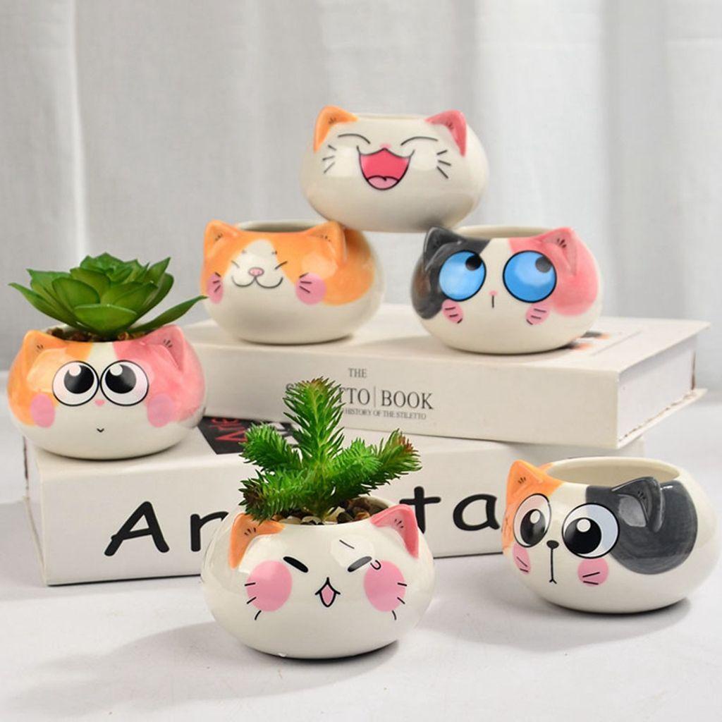 [Elegan] Pot Bunga 1pcs Gaya Hewan Planter Bunga Ornamen Kartun Dekorasi Meja Perlengkapan Taman