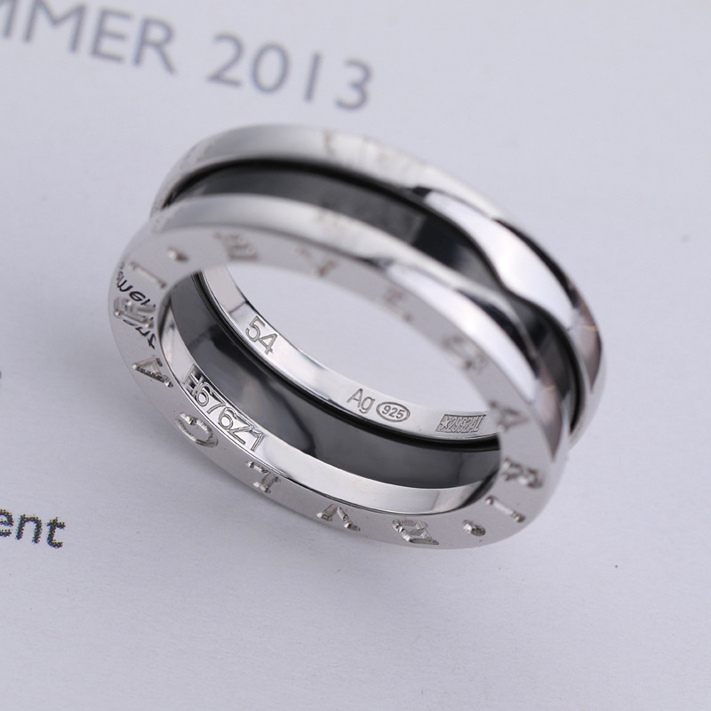 Hot Bvlgari Save The Children One Band Sterling Silver Ring With Black Ceramic Shopee Indonesia