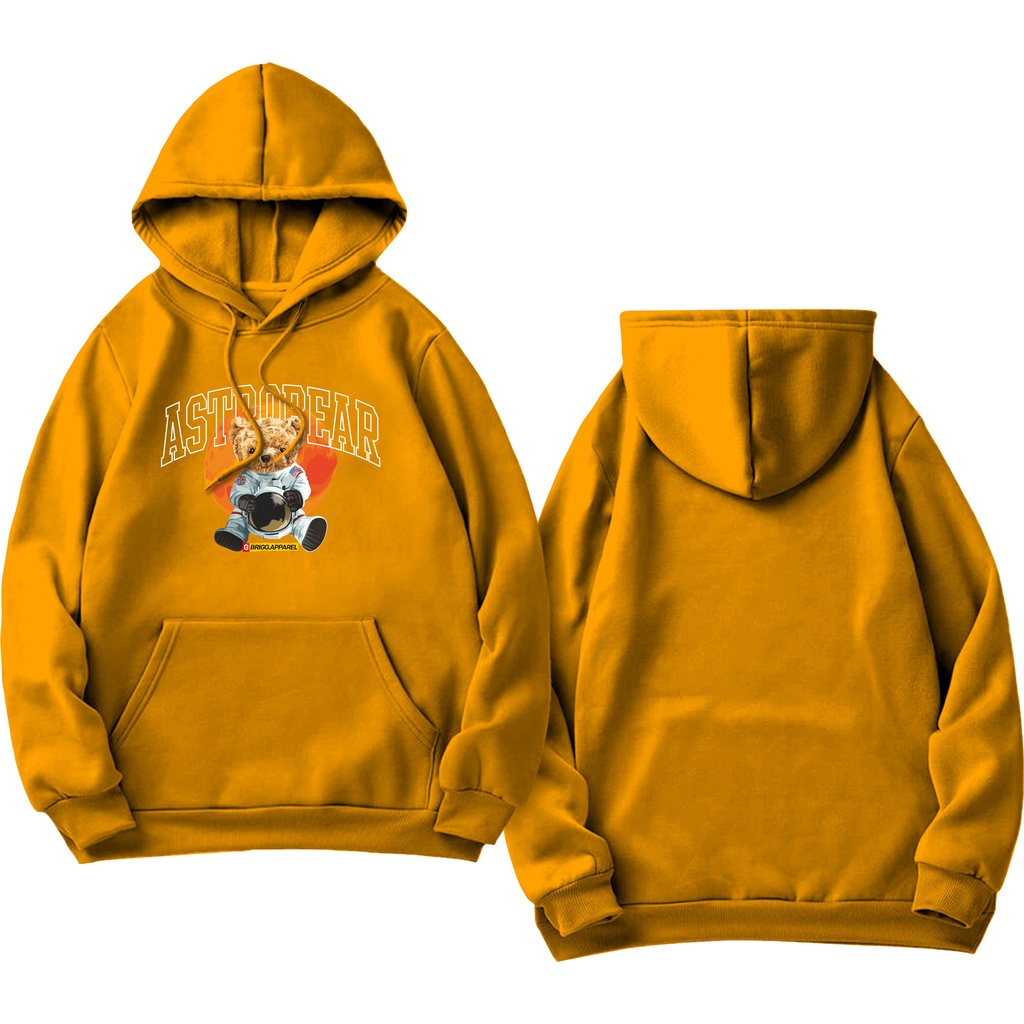 BRIGO Jumper Hoodie Beruang AstroBearII Sweater Hoodie BRIGO Sablon DTF Fleece Cotton II SIZE M-XXL (Pria &amp; Wanita) Free stiker&amp;Gantungan Kunci